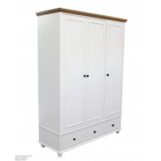 Biała szafa z dębowym wieńcem Gotland