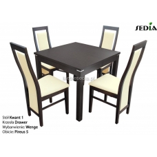 Stół Kwant 1 + 4 krzesła Drawer